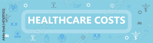 Expensive healthcare costs Icon Set Web Header Banner