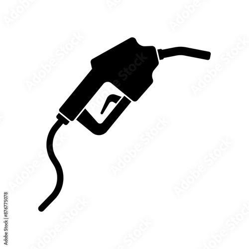 Fuel pump nozzle icon isolated on white background.