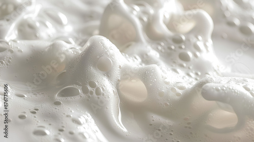 white soap foam isolated on white background 