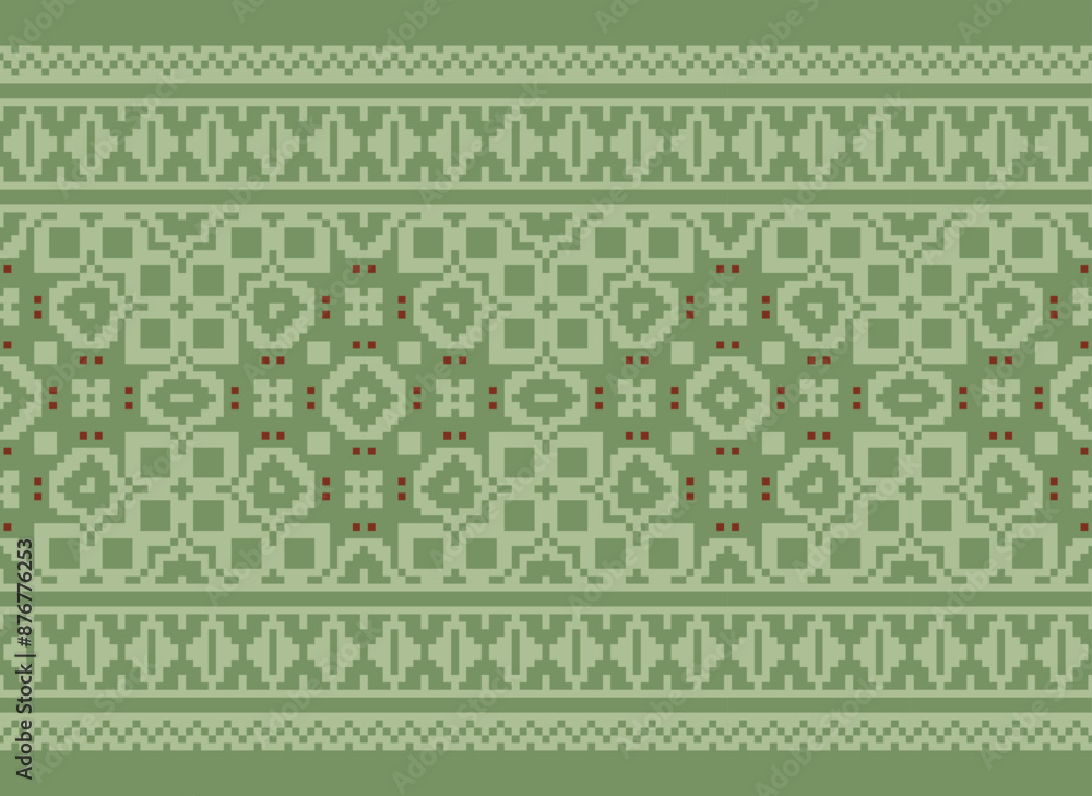 Ikat Embroidery Oriental Pixel Pattern Cream Background. Abstract, vector, illustration. Texture, cross Stitch, scarf, decoration, motifs, wallpaper. Ikat Embroidery Oriental Pixel Pattern Cream Background. Abstract, vector, illustration. Texture, cross Stitch, scarf, decoration, motifs, wallpaper.
