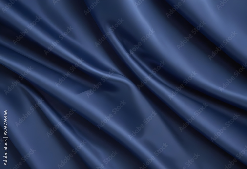 Obraz premium Blue deep satin velvet wavy drapery texture sample background