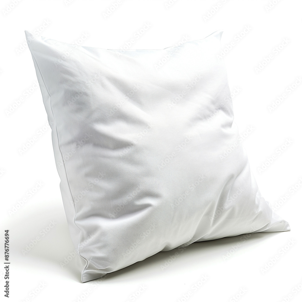 Soft white pillow, alone on a white or black background, evokes a feeling of peaceful slumber Soft white pillow, alone on a white or black background, evokes a feeling of peaceful slumber