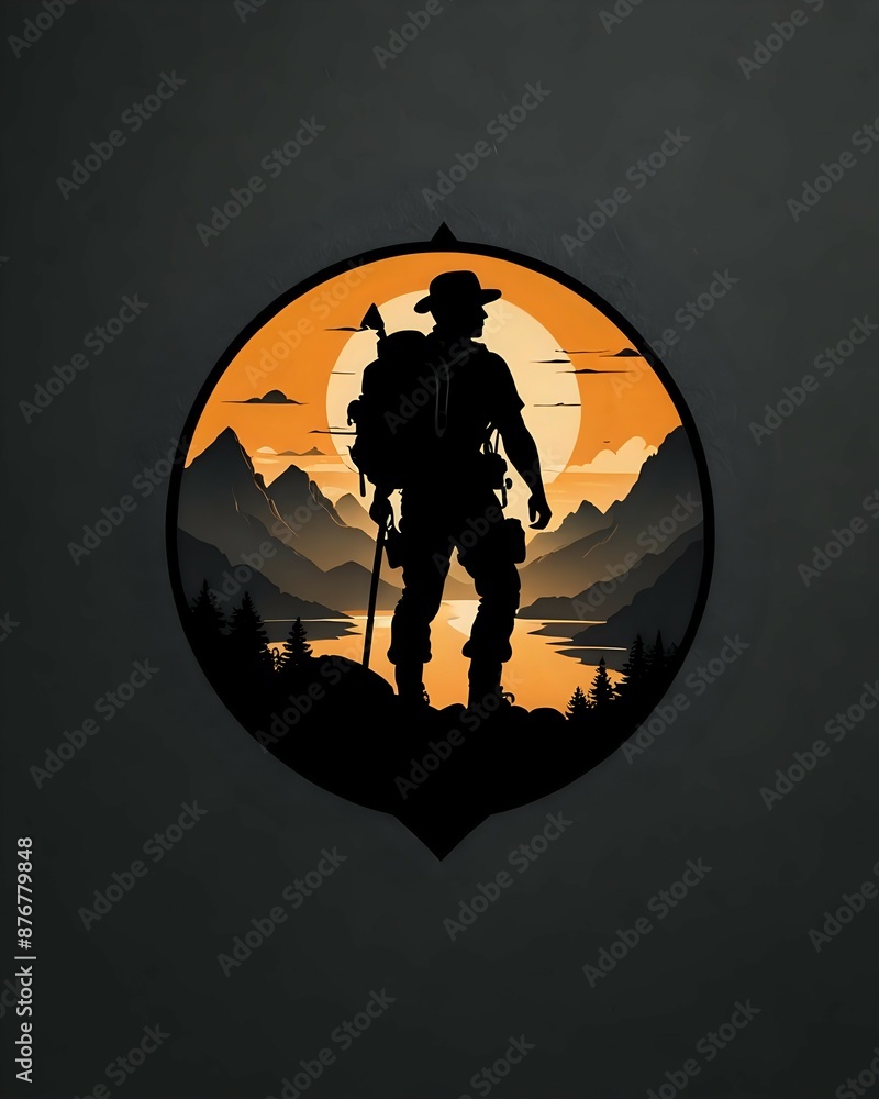 silhouette logo of an explorer silhouette logo of an explorer