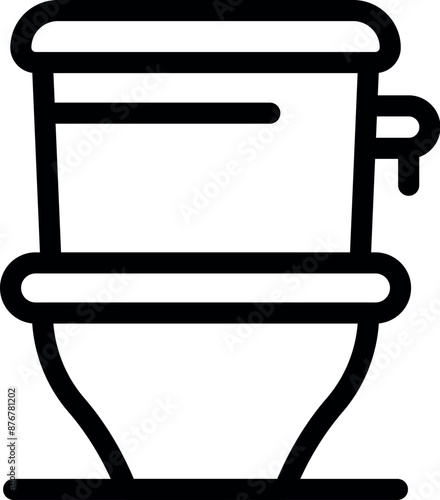 Simple line drawing of a toilet bowl, representing bathroom fixtures and modern plumbing