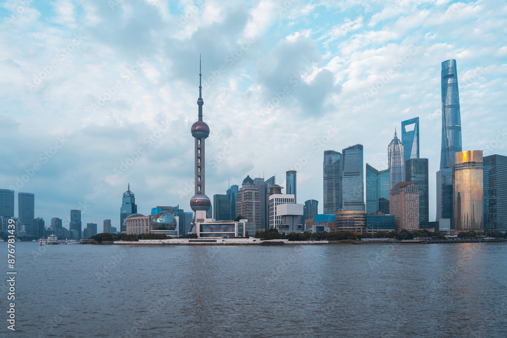 Fototapeta premium Urban city view with buildings in Shanghai, China