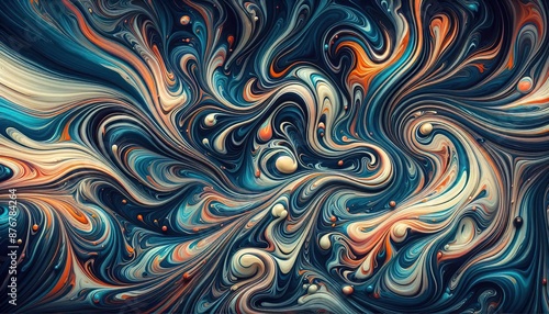 Colorful abstract swirl pattern with vibrant flowing lines and intricate details