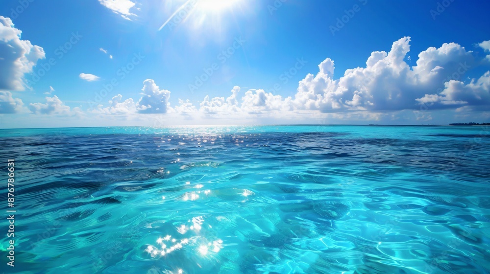 Obraz premium Anime style, Blue water wave 