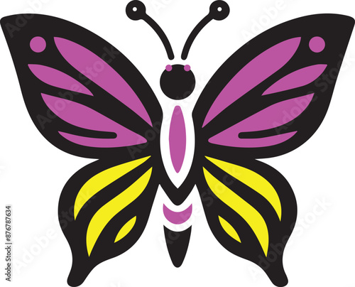 A vector logo design of a poisonous butterfly 