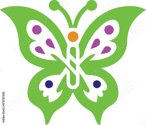 A vector logo design of a poisonous butterfly 
