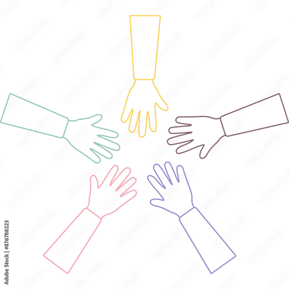 Fototapeta premium Friendship Day Hands Line