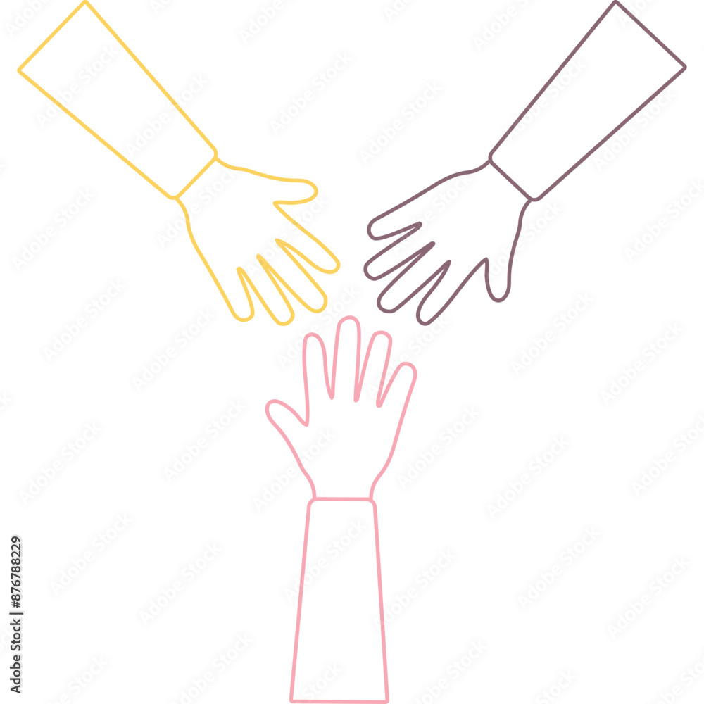 Obraz premium Friendship Day Hands Line