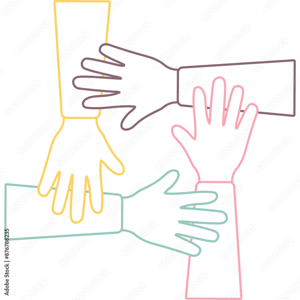 Obraz premium Friendship Day Hands Line