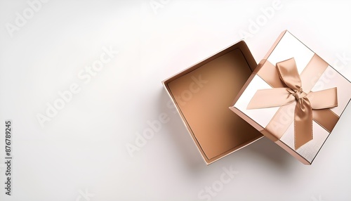  laxury gift box open ,white background,space for text and copy space photo