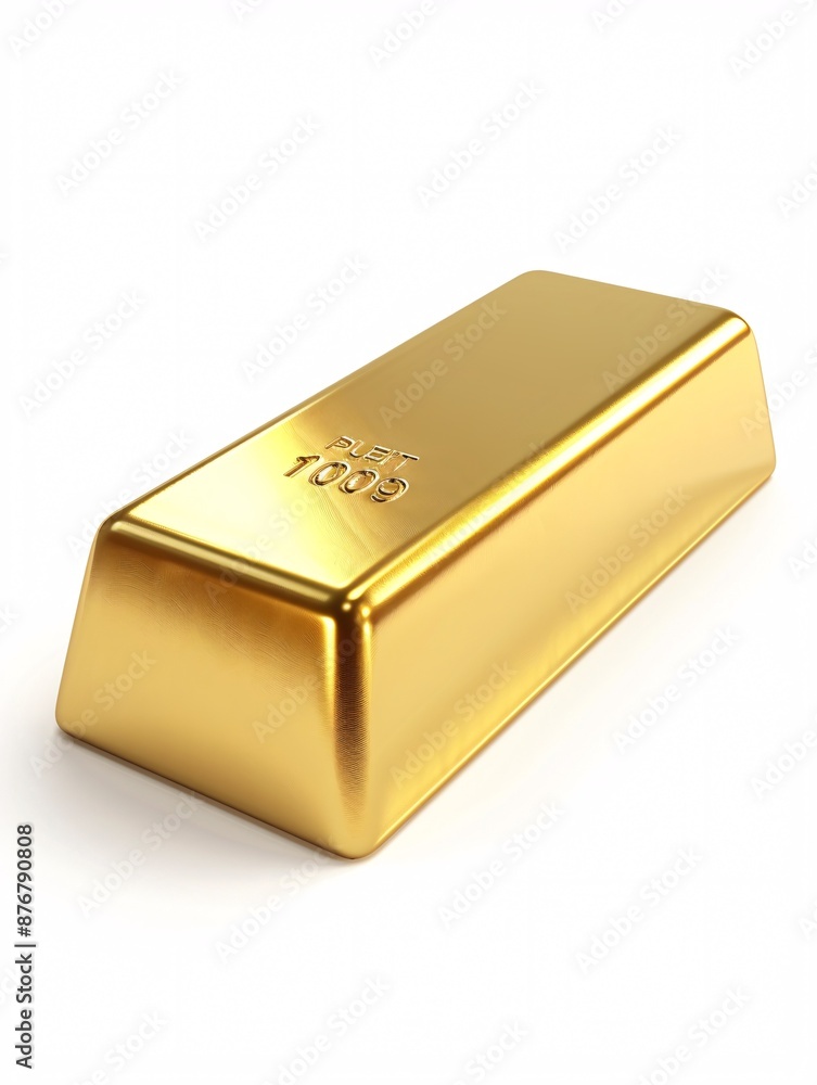 3d depiction of a gold ingot symbol on a white backdrop. Idea - financial institution money assets precious resources trade and transaction of securities shares certificates. 3d depiction of a gold ingot symbol on a white backdrop. Idea - financial institution money assets precious resources trade and transaction of securities shares certificates.