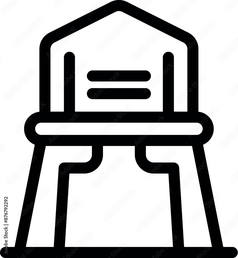 Simple and minimal line icon of a baby high chair perfect for web design and mobile apps Simple and minimal line icon of a baby high chair perfect for web design and mobile apps