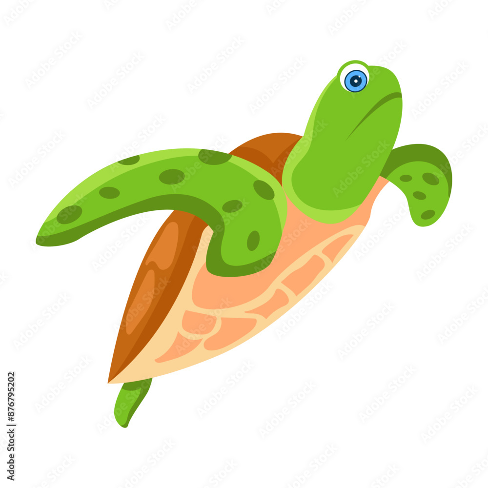 Coastal turtle icon in flat style
Coastal turtle icon in flat style