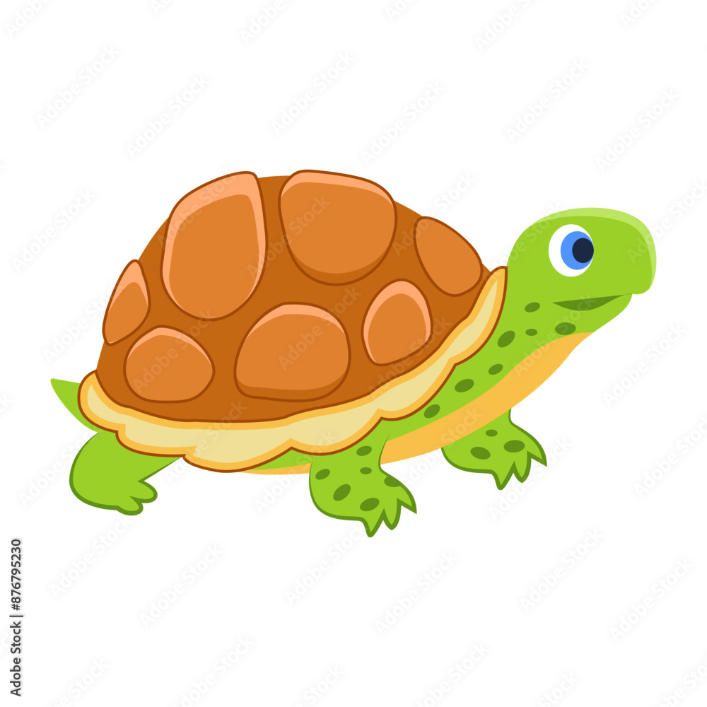 Obraz premium Basking turtle designed in flat style
