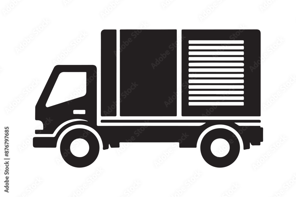 Basic Silhouette of Delivery Truck Vector Art Basic Silhouette of Delivery Truck Vector Art