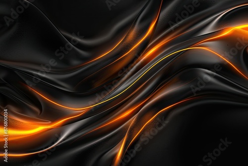 Abstract background with black and orange neon lines