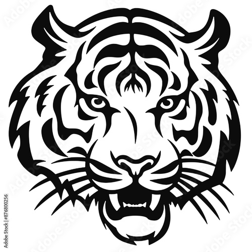 Angry tiger head vector