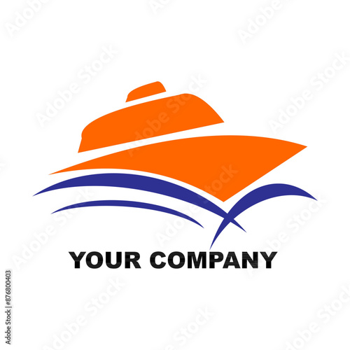 yacht or ferry logo vector