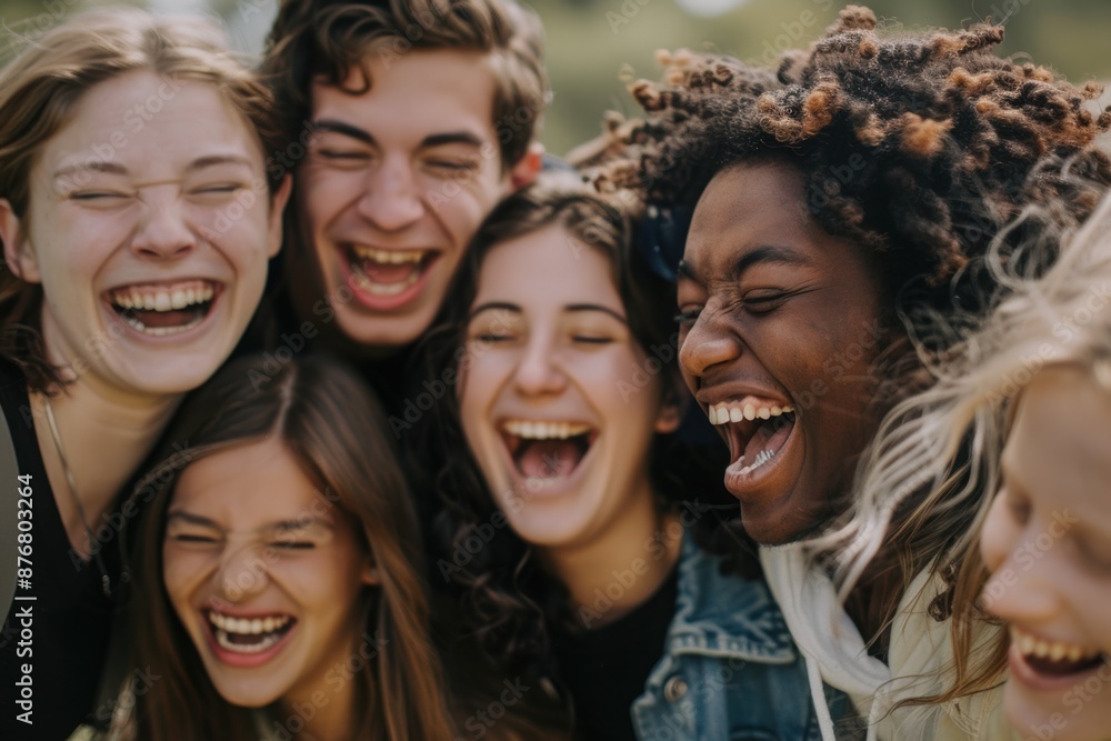 A joyful image of friends laughing together A joyful image of friends laughing together