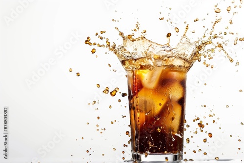 Refreshing iced coffee that can be taken in the middle of a splash. They are isolated on a clean white background.