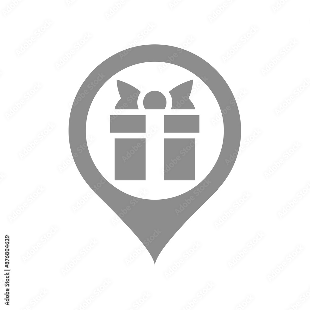 Gift shop location pin. Store map direction vector icon.