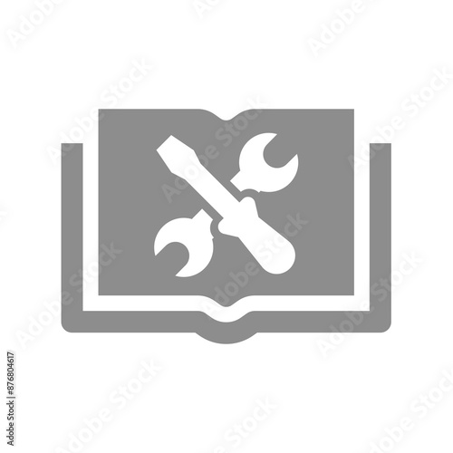 User manual vector icon. Guide, product instructions and handbook symbol.