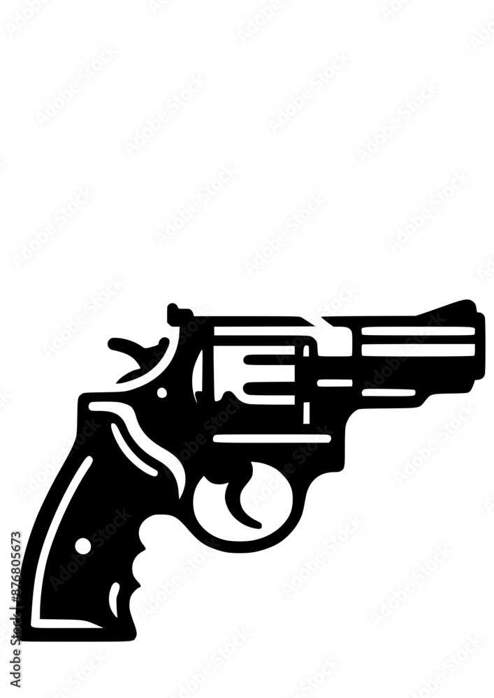 Naklejka premium Pistol SVG, Revolver SVG, Gun SVG, Shotgun SVG, Self-defense SVG, Bullet SVG, Shot SVG, Pistol in hand Silhouette, Pistol Vector, Clipart, Cut file for Cricut SVG, JPG, PNG