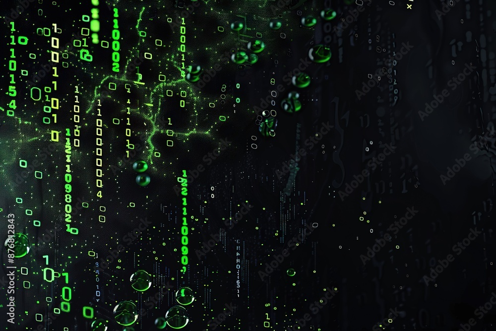 Festive decoration long green glitter rain garland.