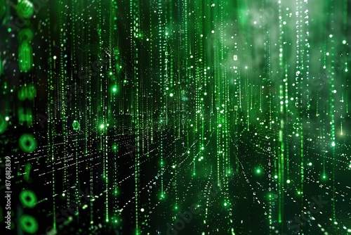 Wallpaper Mural Festive decoration long green glitter rain garland. Torontodigital.ca