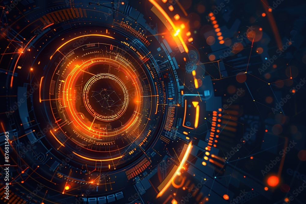 Obraz premium Futuristic Technology Background. Outer Space, Alien Technology And Spaceship Concept