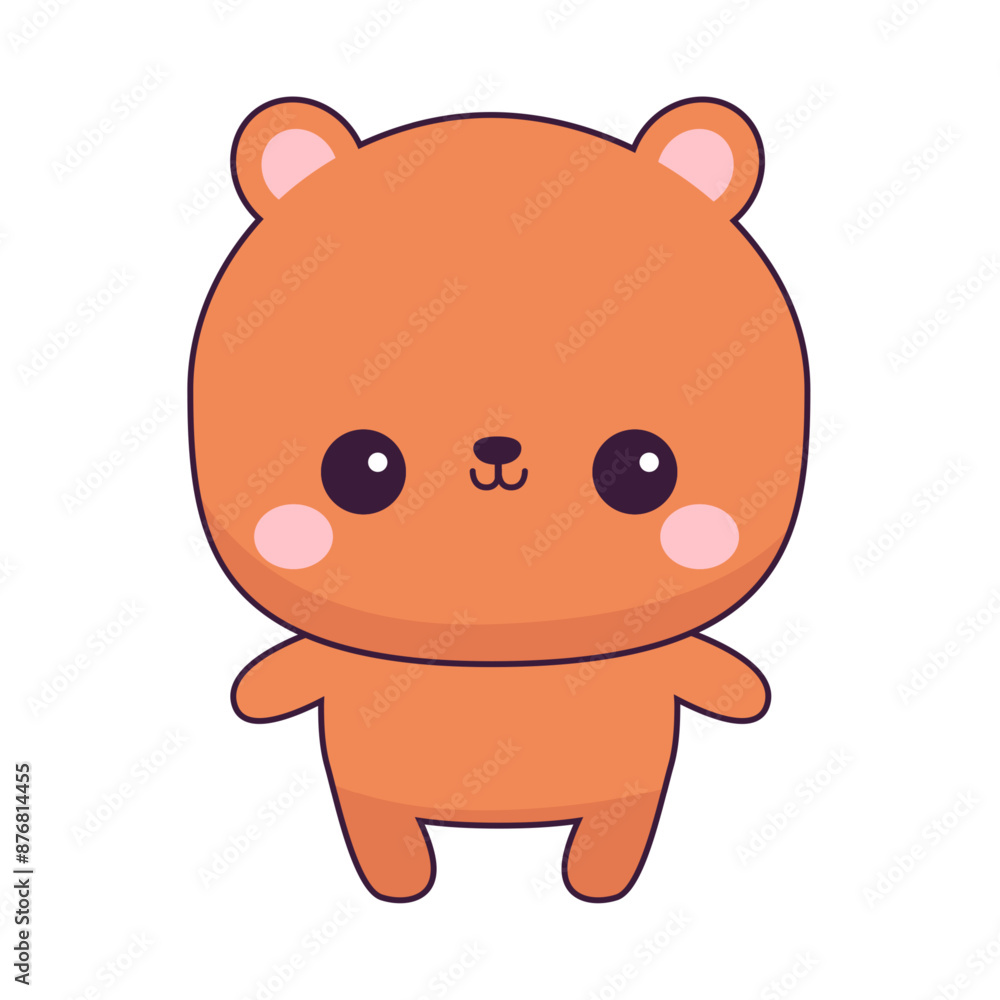 Chibi grizzly bear icon. Round face. Cute cartoon kawaii funny baby animal character. Happy Valentines day. Love card. Sticker print silhouette. Flat design. White background. Vector illustration Chibi grizzly bear icon. Round face. Cute cartoon kawaii funny baby animal character. Happy Valentines day. Love card. Sticker print silhouette. Flat design. White background. Vector illustration