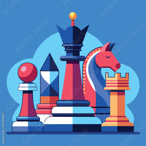 chess pieces in a seamless design
