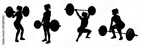 female weightlifting vector