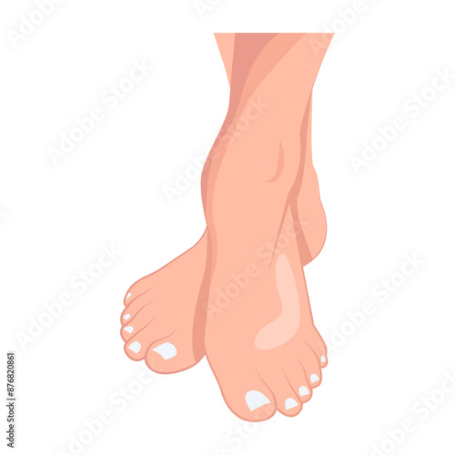 A flat style icon of beautiful girl feet 


