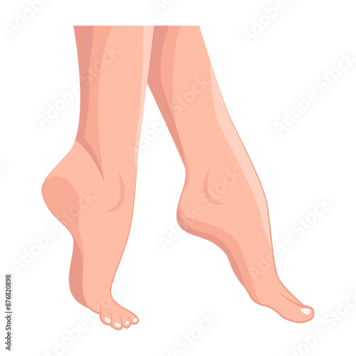 A flat style icon of woman toes 

