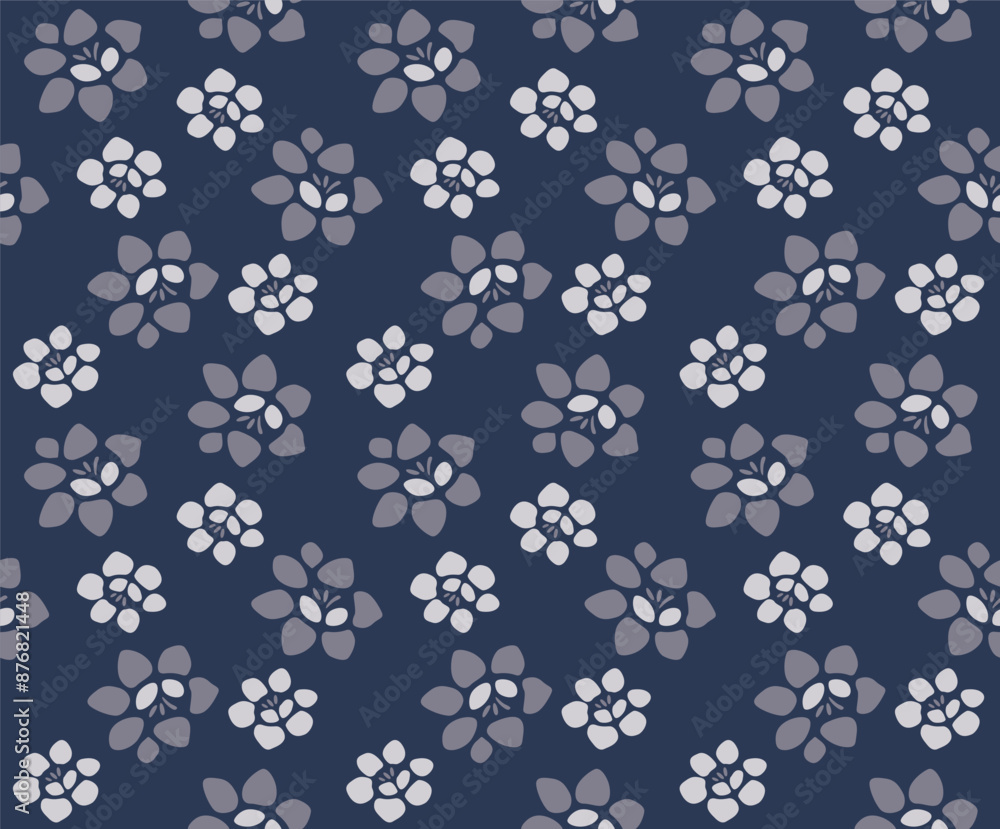 Japanese Flower Bud Vector Seamless Pattern Japanese Flower Bud Vector Seamless Pattern