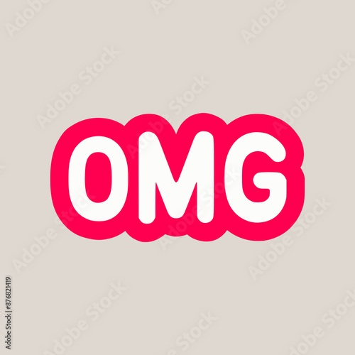 omg oh my god simple tshirt fashion sticker vector illustration template design