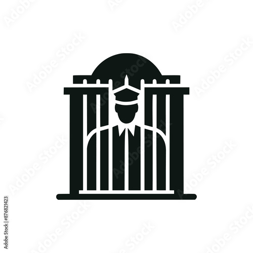prison jail crime logo vector illustration template design