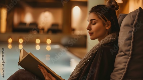 Woman Reading a Book in a C...