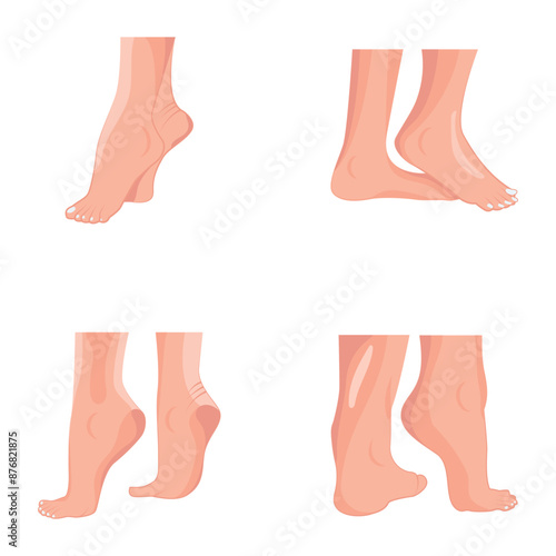 WebSet of 04 Human Feet Flat Icons 

