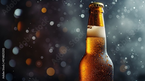 Beer Bottle with Bokeh Background