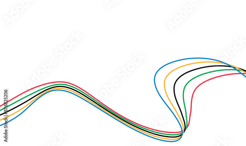 Olympic games straight lines, Olympic color ring, game line, modern, design vector illustration.
