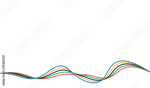Olympic games straight lines, Olympic color ring, game line, modern, design vector illustration.