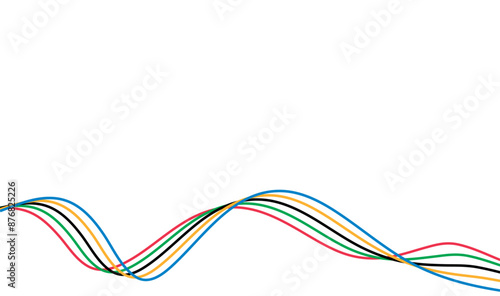 Olympic games wave lines, game line, modern, design vector illustration.