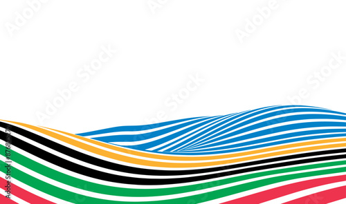 Abstract Digital Wave of Olympic Colors: Technology Background Vector