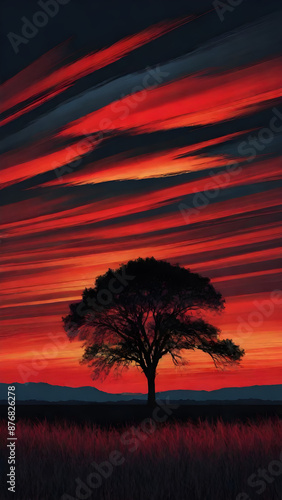 AI generated image of nature in dark