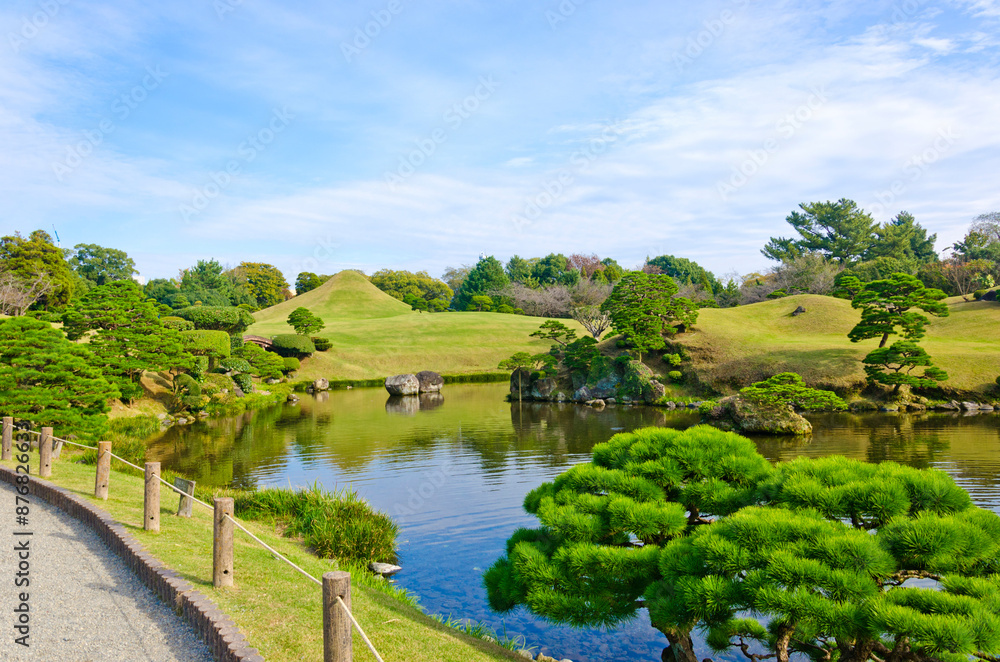 Suizenji garden in Kumamoto, Kyushu, Japan. Suizenji garden in Kumamoto, Kyushu, Japan.